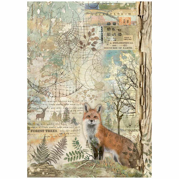 STAMPERIA FOREST FOX A4 Decoupage Rice Paper #DFSA4951