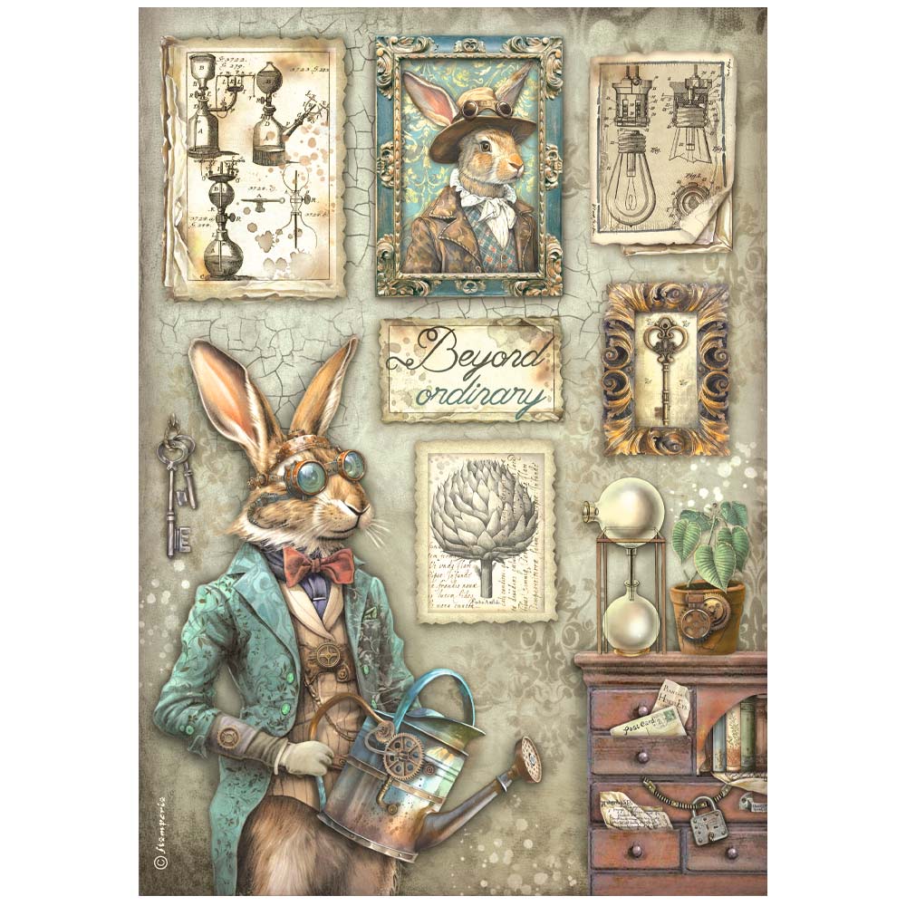 Stamperia ALTEREGO RABBIT A4 Decoupage Rice Paper #DFSA4957