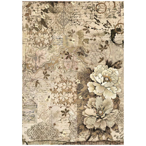 Stamperia Old Lace FLOWER and LACES A4 Decoupage Rice Paper #DFSA4961