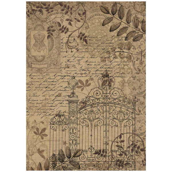 Stamperia Old Lace GATE A4 Decoupage Rice Paper #DFSA4964