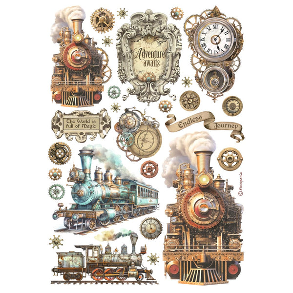 STAMPERIA TRAIN - Best Sellers Decoupage Rice Paper A4 #DFSA4988