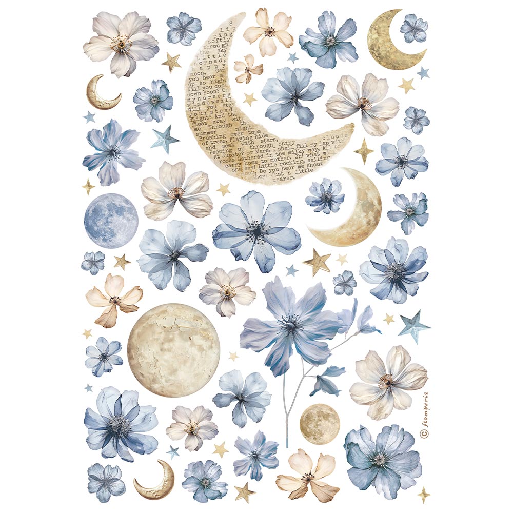 STAMPERIA SUN AND MOON - Best Sellers Decoupage Rice Paper A4 #DFSA4996