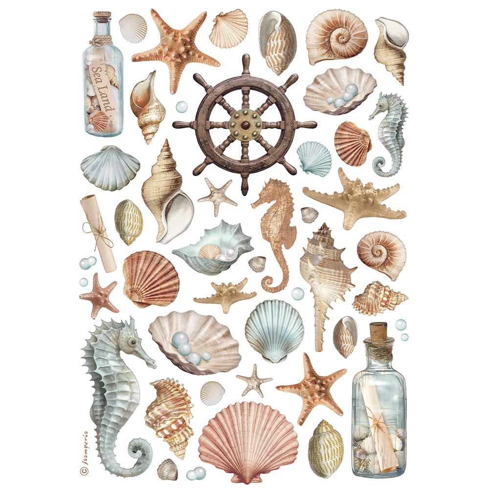 STAMPERIA SHELLS - Best Sellers Decoupage Rice Paper A4  DFSA4998