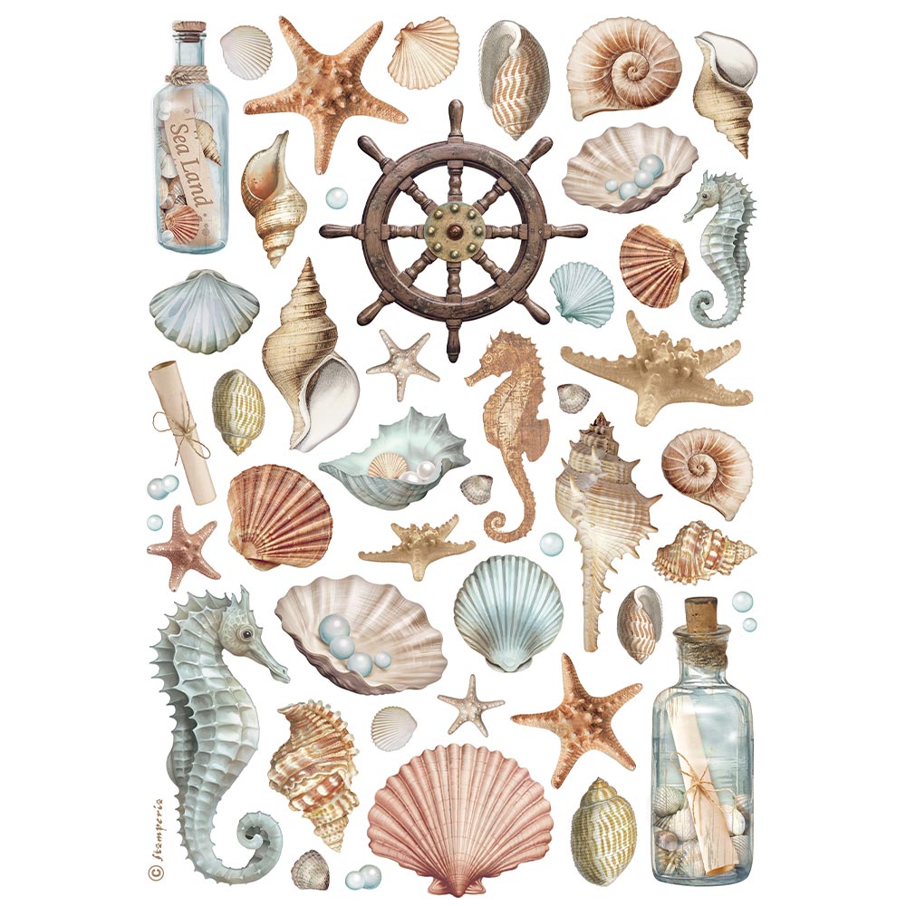 STAMPERIA SHELLS - Best Sellers Decoupage Rice Paper A4 DFSA4998