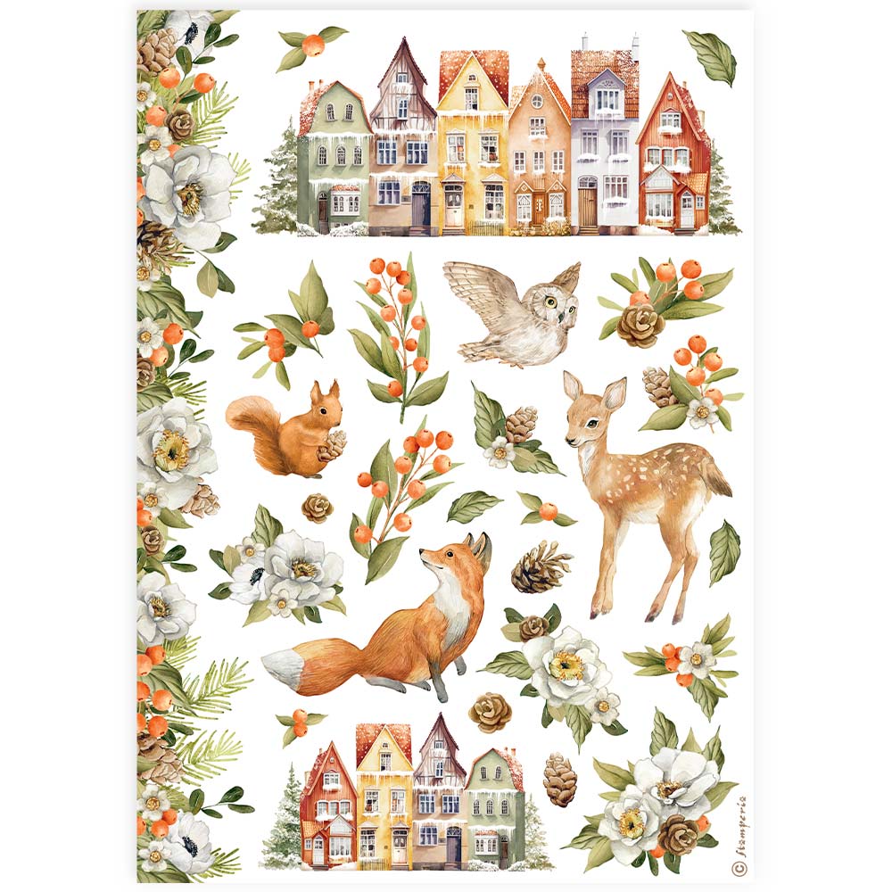Stamperia CLASSIC CHRISTMAS A4 Decoupage Rice Paper SELECTION   6 Sheets #DFSA4XCX