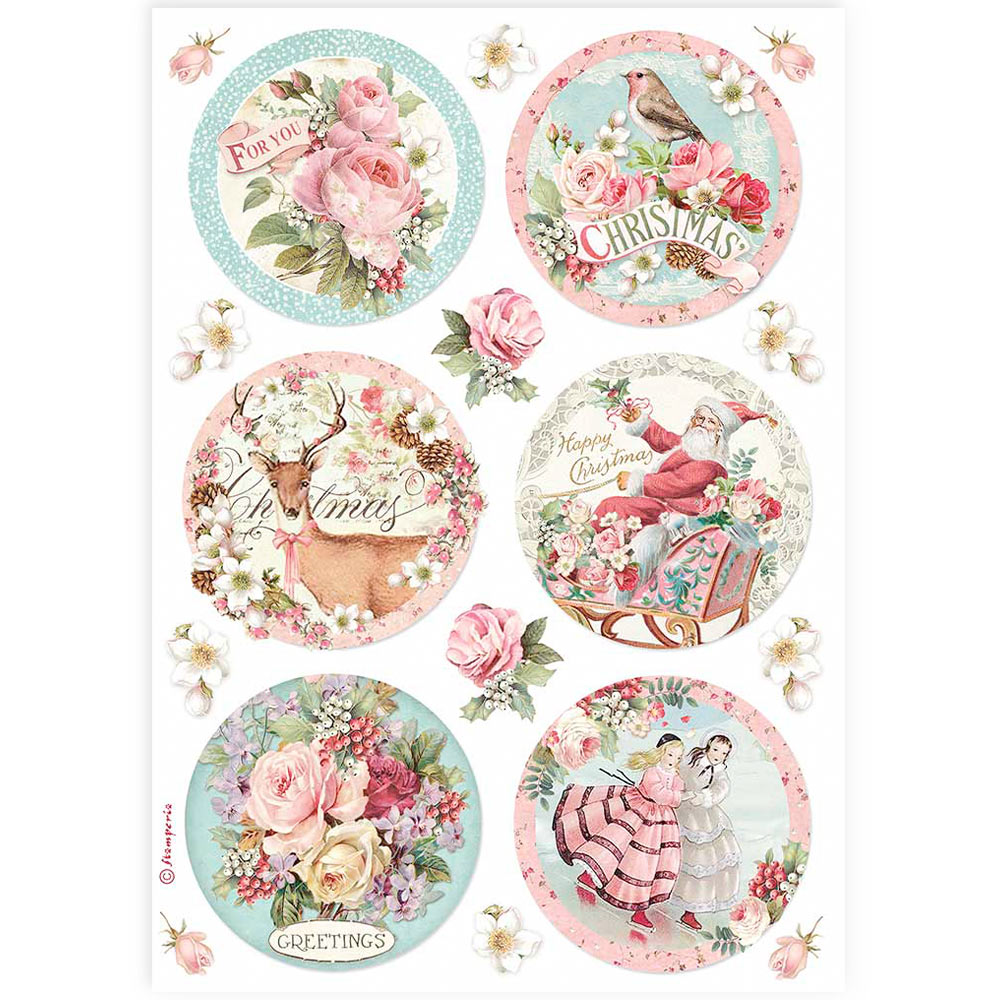 Stamperia CLASSIC CHRISTMAS A4 Decoupage Rice Paper SELECTION   6 Sheets #DFSA4XCX