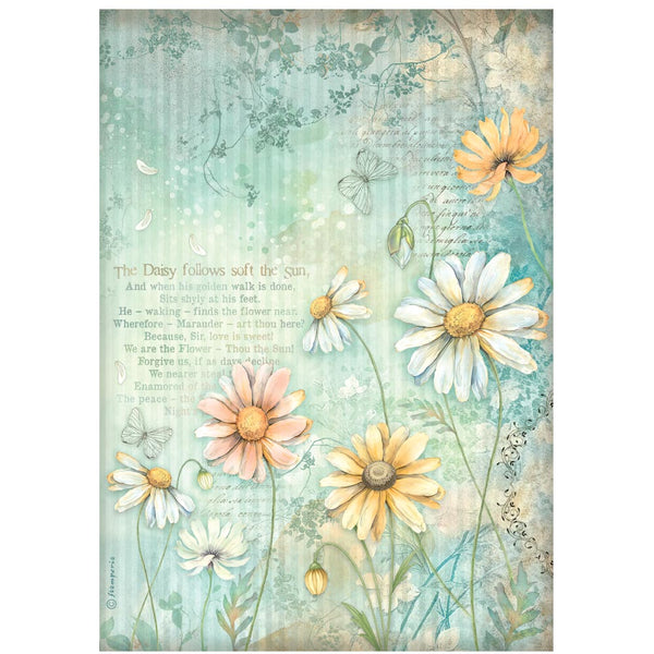 Stamperia DAISY ART A4 Decoupage Rice Paper SELECTION - 6 Sheets #DFSA4XDS