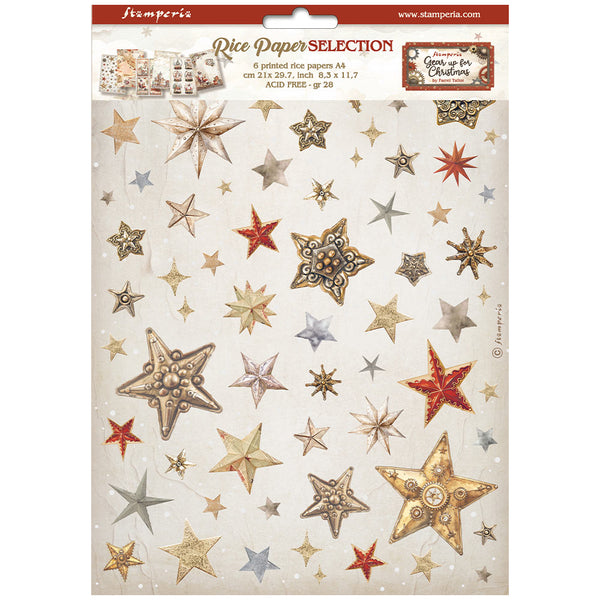 Stamperia GEAR UP FOR CHRISTMAS A4 Decoupage Rice Paper SELECTION   6 Sheets #DFSA4XGT