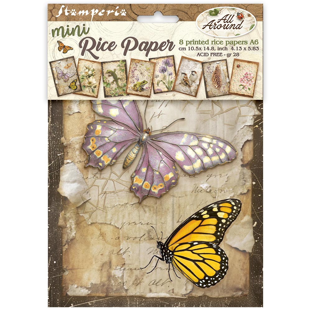 Stamperia ALL AROUND - A6 Selection Decoupage Rice Paper 8 sheets #DFSA6X06