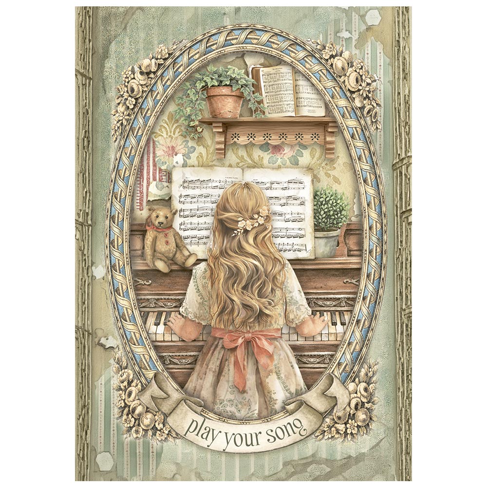 Stamperia SYMPHONY - A6 Selection Decoupage Rice Paper 8 sheets #DFSA6X07
