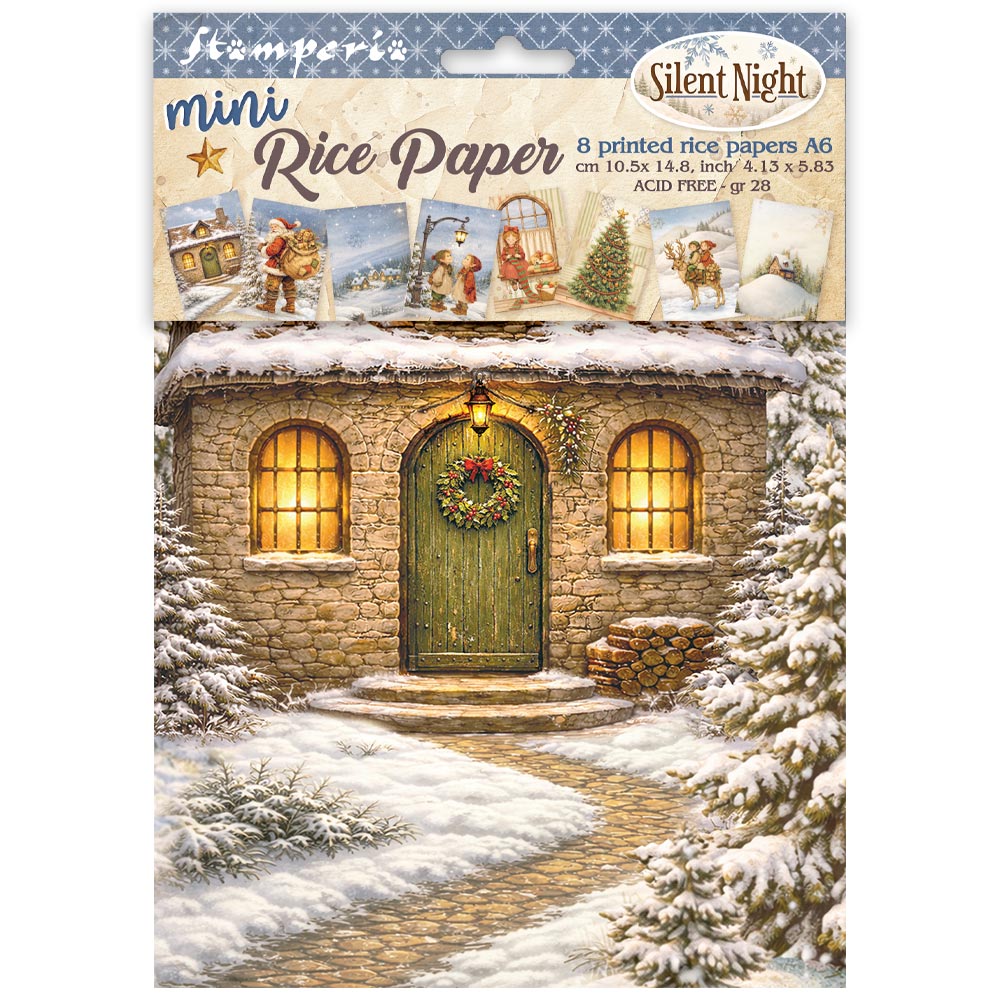 Stamperia SILENT NIGHT - CHRISTMAS A6 Selection Decoupage Rice Paper 8 sheets #DFSA6X09