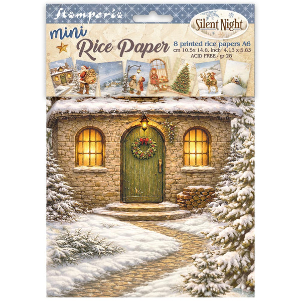 Stamperia SILENT NIGHT - CHRISTMAS A6 Selection Decoupage Rice Paper 8 sheets #DFSA6X09
