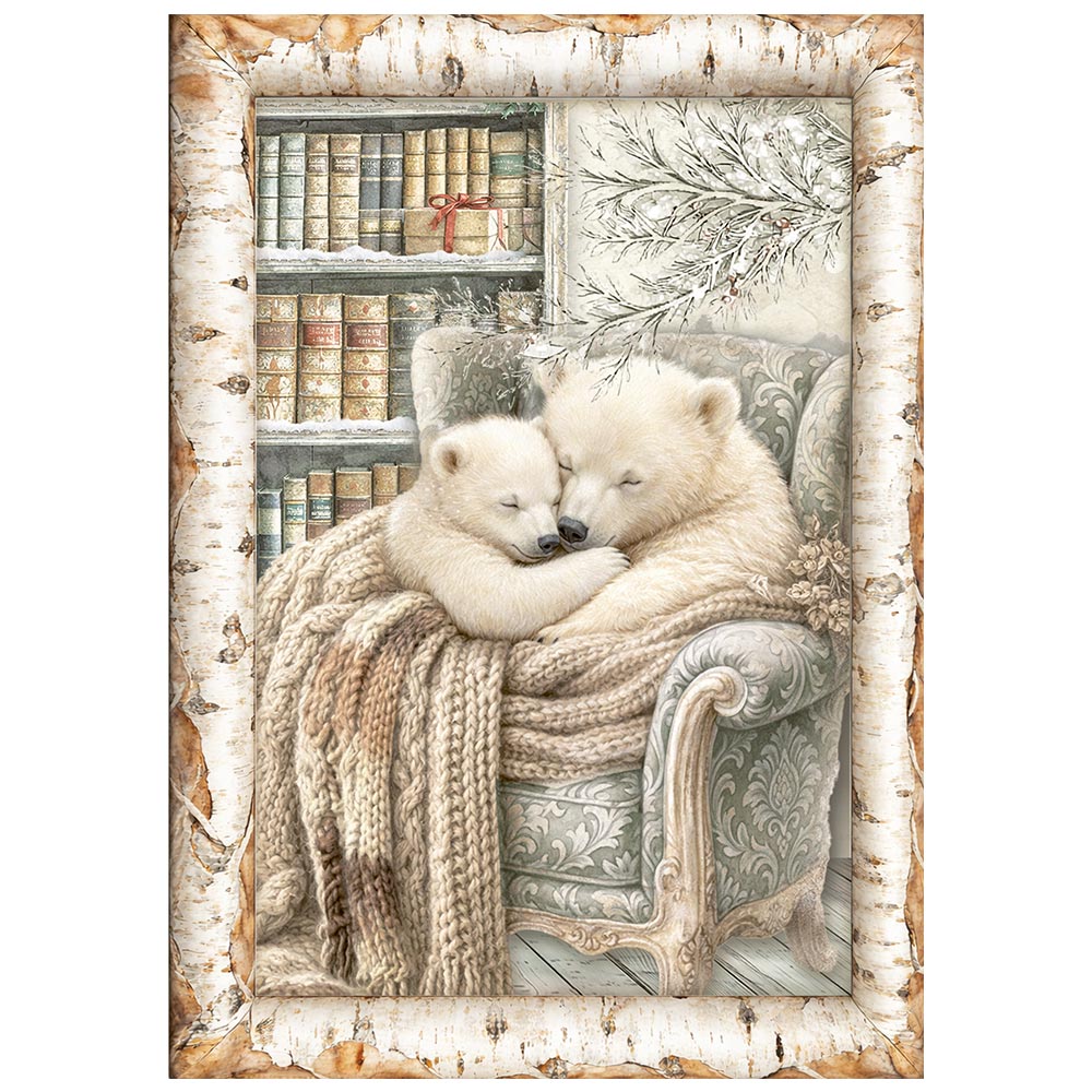 Stamperia WHITE CHRISTMAS A6 Selection Decoupage Rice Paper 8 sheets #DFSA6X10