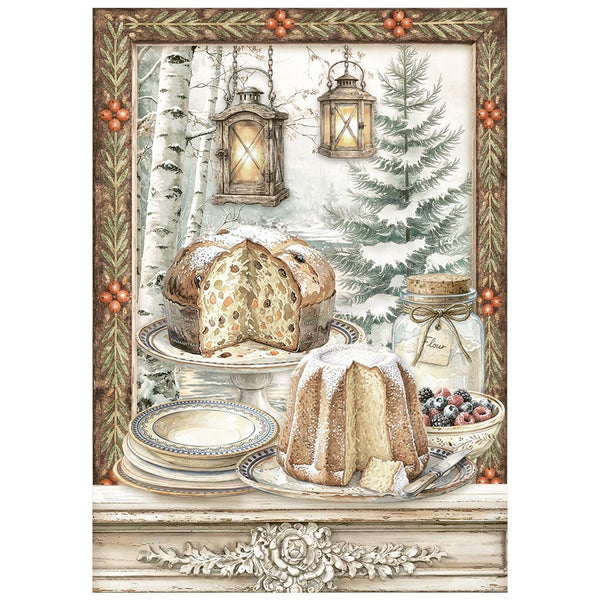 Stamperia WHITE CHRISTMAS A6 Selection Decoupage Rice Paper 8 sheets #DFSA6X10