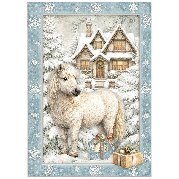 Stamperia WHITE CHRISTMAS A6 Selection Decoupage Rice Paper 8 sheets #DFSA6X10