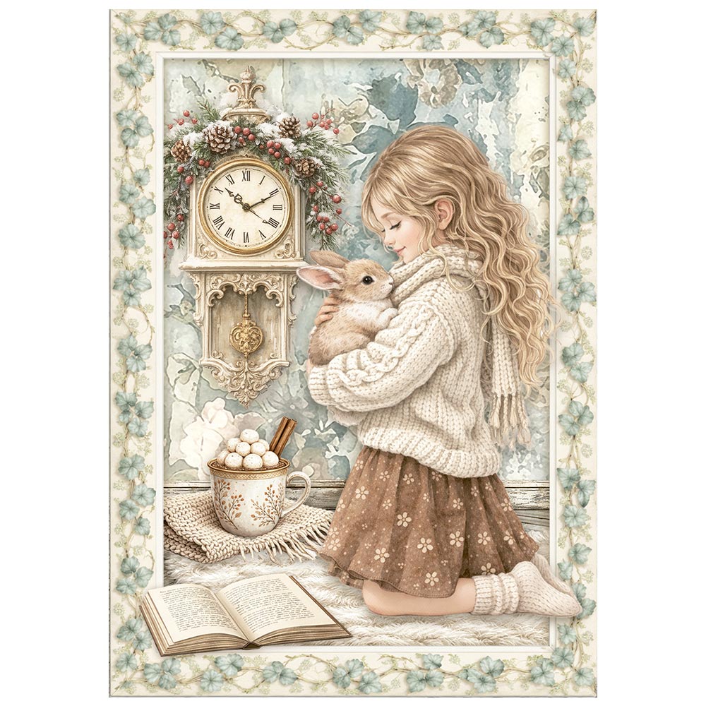 Stamperia WHITE CHRISTMAS A6 Selection Decoupage Rice Paper 8 sheets #DFSA6X10