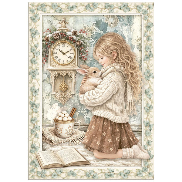 Stamperia WHITE CHRISTMAS A6 Selection Decoupage Rice Paper 8 sheets #DFSA6X10