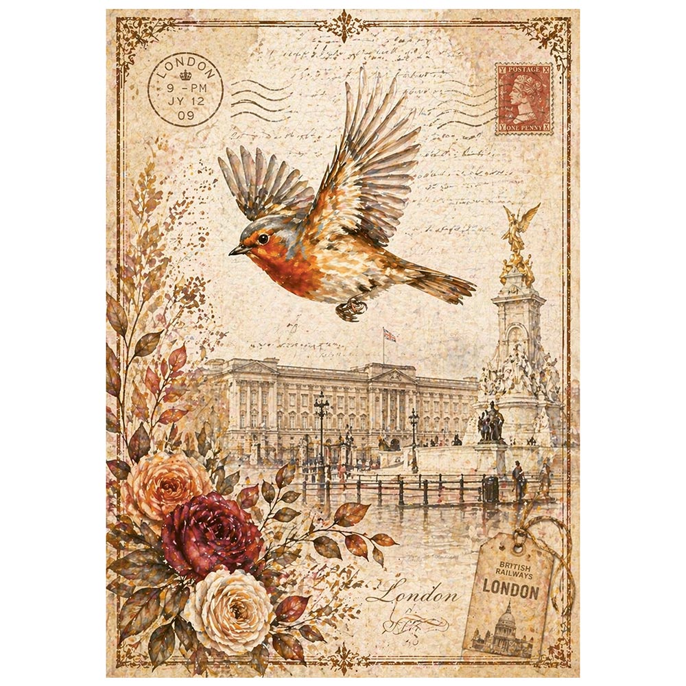 Stamperia OUR WAY MINI A6 Assorted Decoupage Rice Paper 8 sheets #DFSA6X12