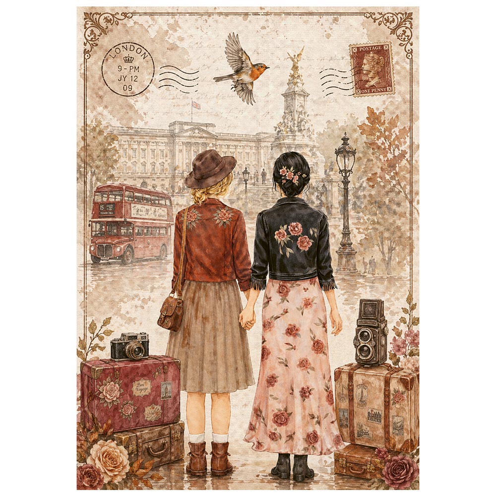 Stamperia OUR WAY MINI A6 Assorted Decoupage Rice Paper 8 sheets #DFSA6X12