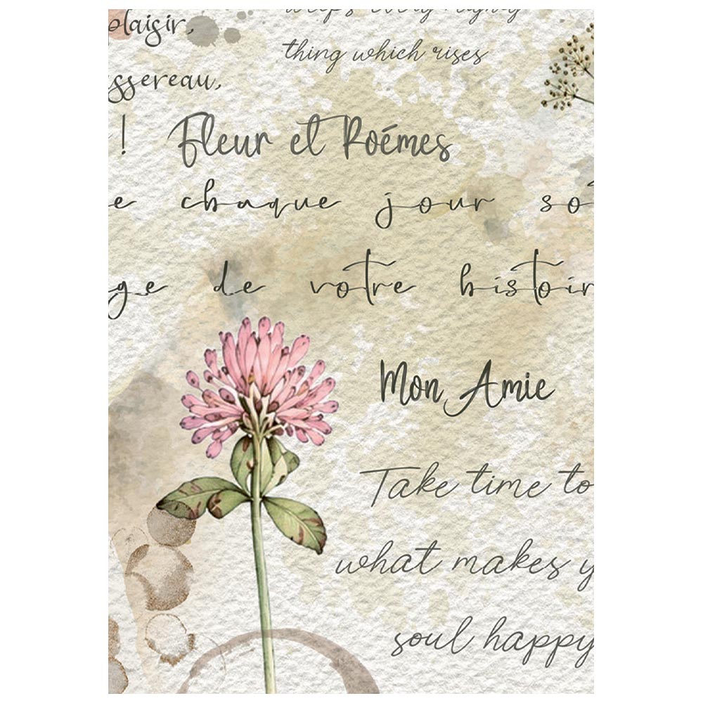 Stamperia FLOWERS and POEMS MINI A6 Assorted Decoupage Rice Paper 8 sheets #DFSA6X13