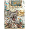 Stamperia FURRY FRIENDS 2 MINI A6 Assorted Decoupage Rice Paper 8 sheets #DFSA6X15