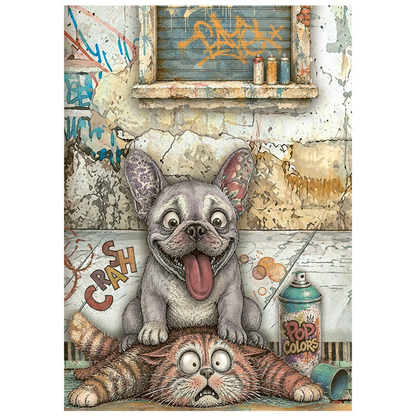 Stamperia FURRY FRIENDS 2 MINI A6 Assorted Decoupage Rice Paper 8 sheets #DFSA6X15
