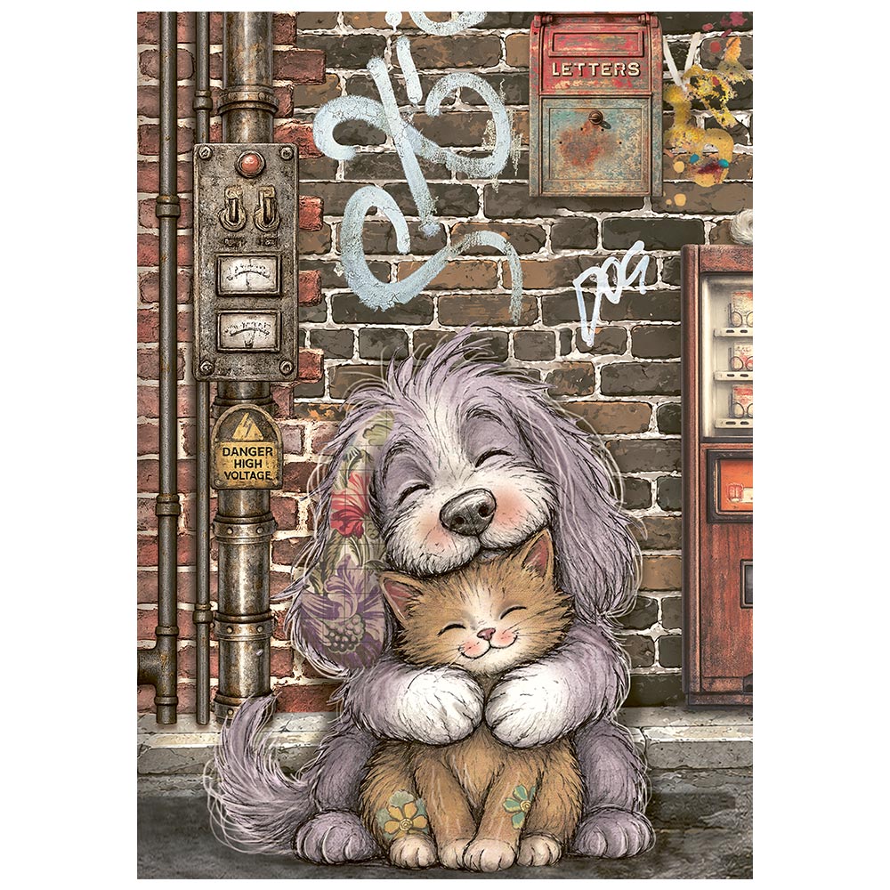 Stamperia FURRY FRIENDS 2 MINI A6 Assorted Decoupage Rice Paper 8 sheets #DFSA6X15