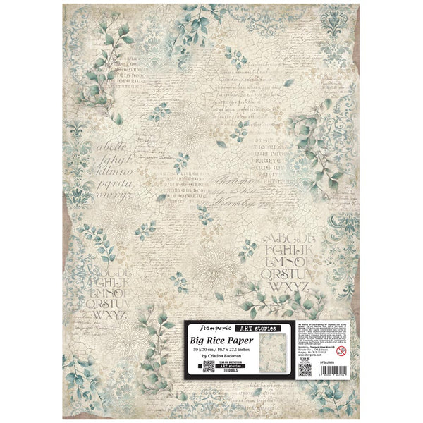 Stamperia Art Stories BIG RICE PAPER - LEAVES PATTERN 50X70 CM Decoupage Rice Paper #DFSAJB003
