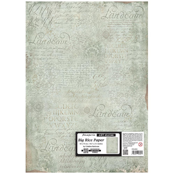 Stamperia Art Stories BIG RICE PAPER - MANUSCRIPT PATTERN 50X70 CM Decoupage Rice Paper  #DFSAJB004
