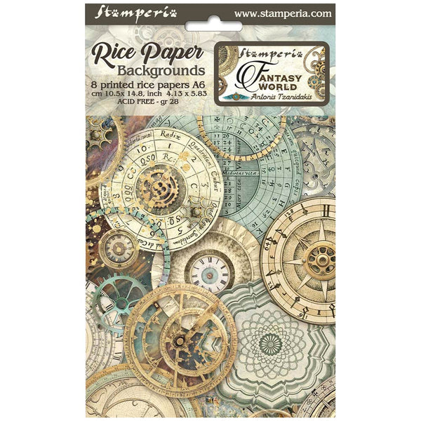 Stamperia Sir Vagabond in FANTASY WORLD A6 Assorted Rice Paper Selection Decoupage 8 sheets #DFSAK6016