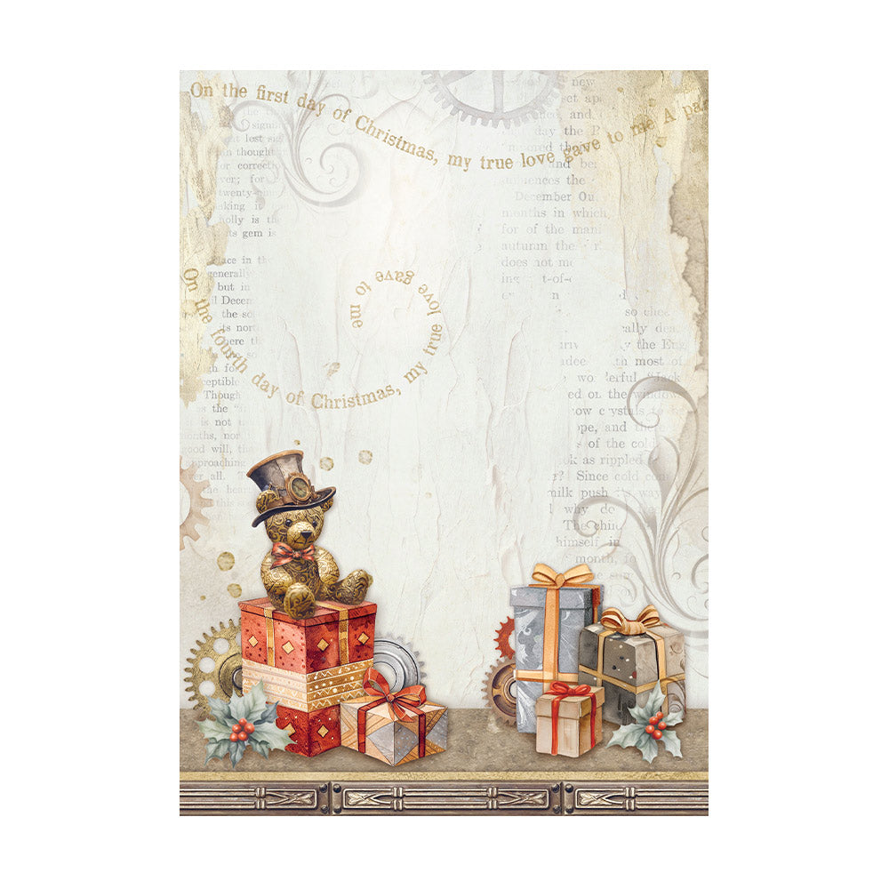 Stamperia GEAR UP FOR CHRISTMAS A6 Assorted Rice Paper Selection Decoupage 8 sheets #DFSAK6026