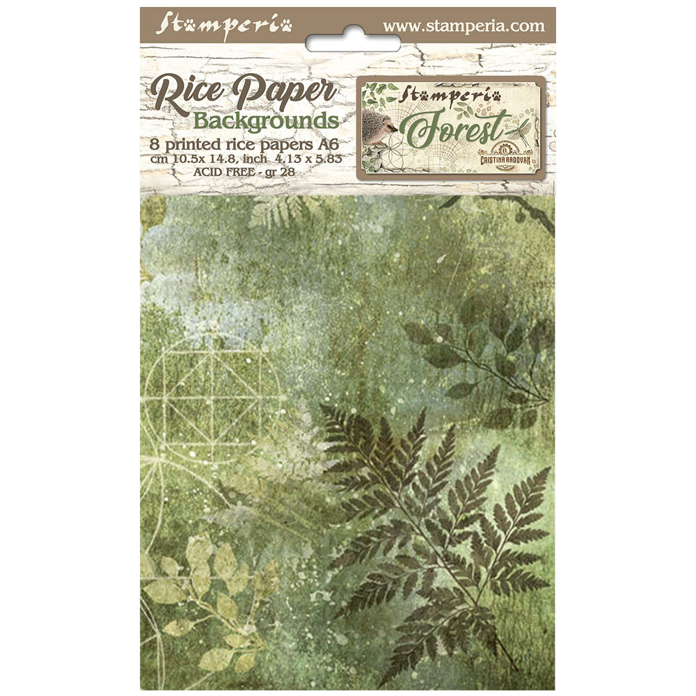 Stamperia FOREST A6 Assorted Rice Paper SELECTION Decoupage 8 sheets #DFSAK6030