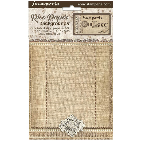 Stamperia OLD LACE A6 Assorted Rice Paper Selection Decoupage 8 sheets #DFSAK6032