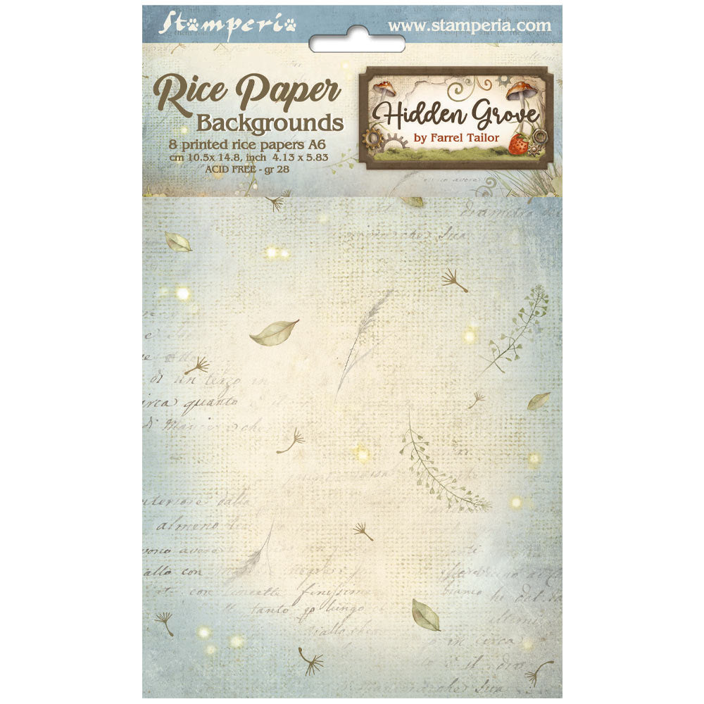 PRE-ORDER Stamperia HIDDEN GROVE A6 Assorted Rice Paper Selection Decoupage 8 sheets #DFSAK6038