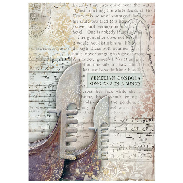Stamperia VENICE CITY OF ART A6 Assorted Rice Paper Backgrounds SELECTION Decoupage 8 sheets #DFSAK6042