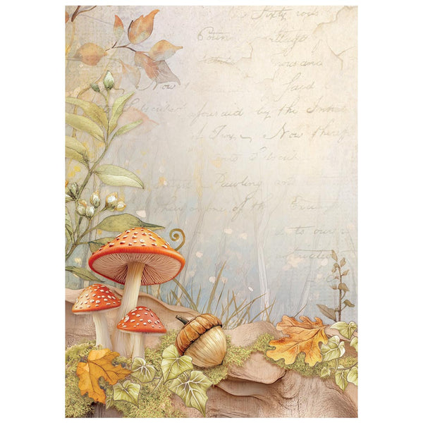 Stamperia WHISPERING WOODS A6 Background Assorted Decoupage Rice Paper 8 sheets #DFSAK6045