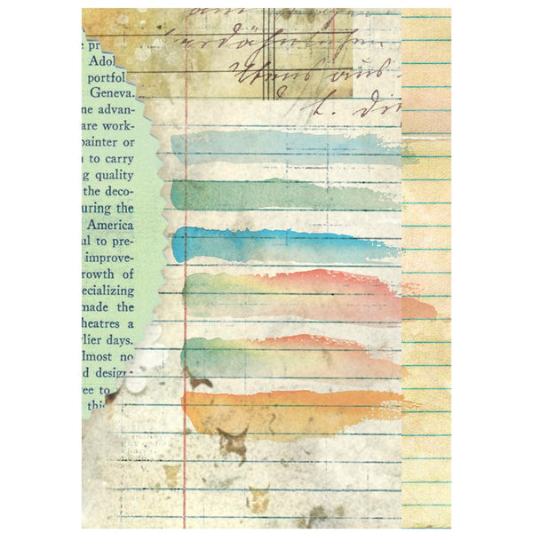 Artistic design with watercolor strokes on a textured paper background