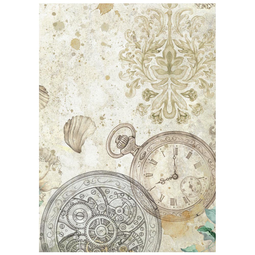 Stamperia GARDENS OF TIME Backgrounds A6 Selection Decoupage Rice Paper 8 sheets #DFSAK6053
