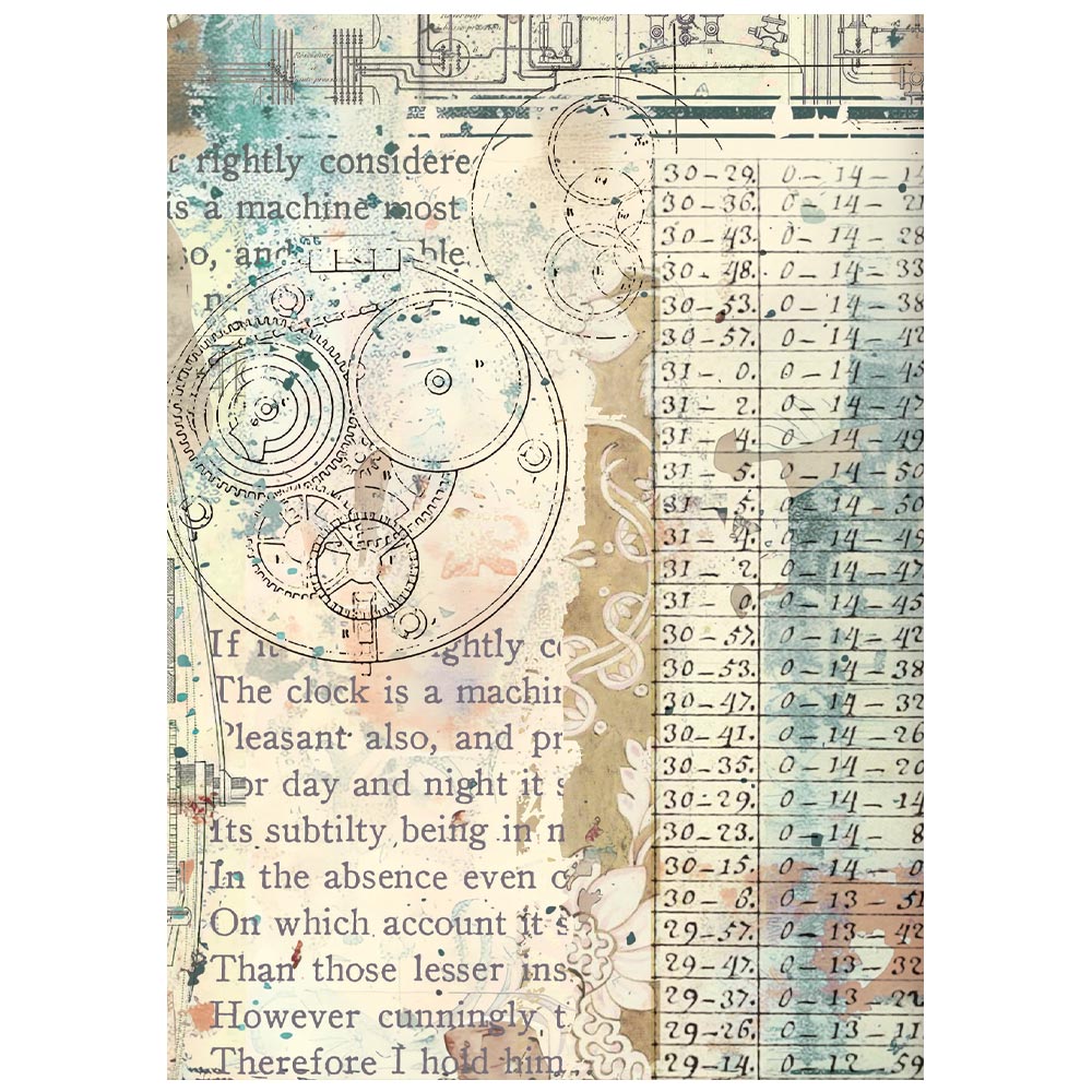 Stamperia GARDENS OF TIME Backgrounds A6 Selection Decoupage Rice Paper 8 sheets #DFSAK6053
