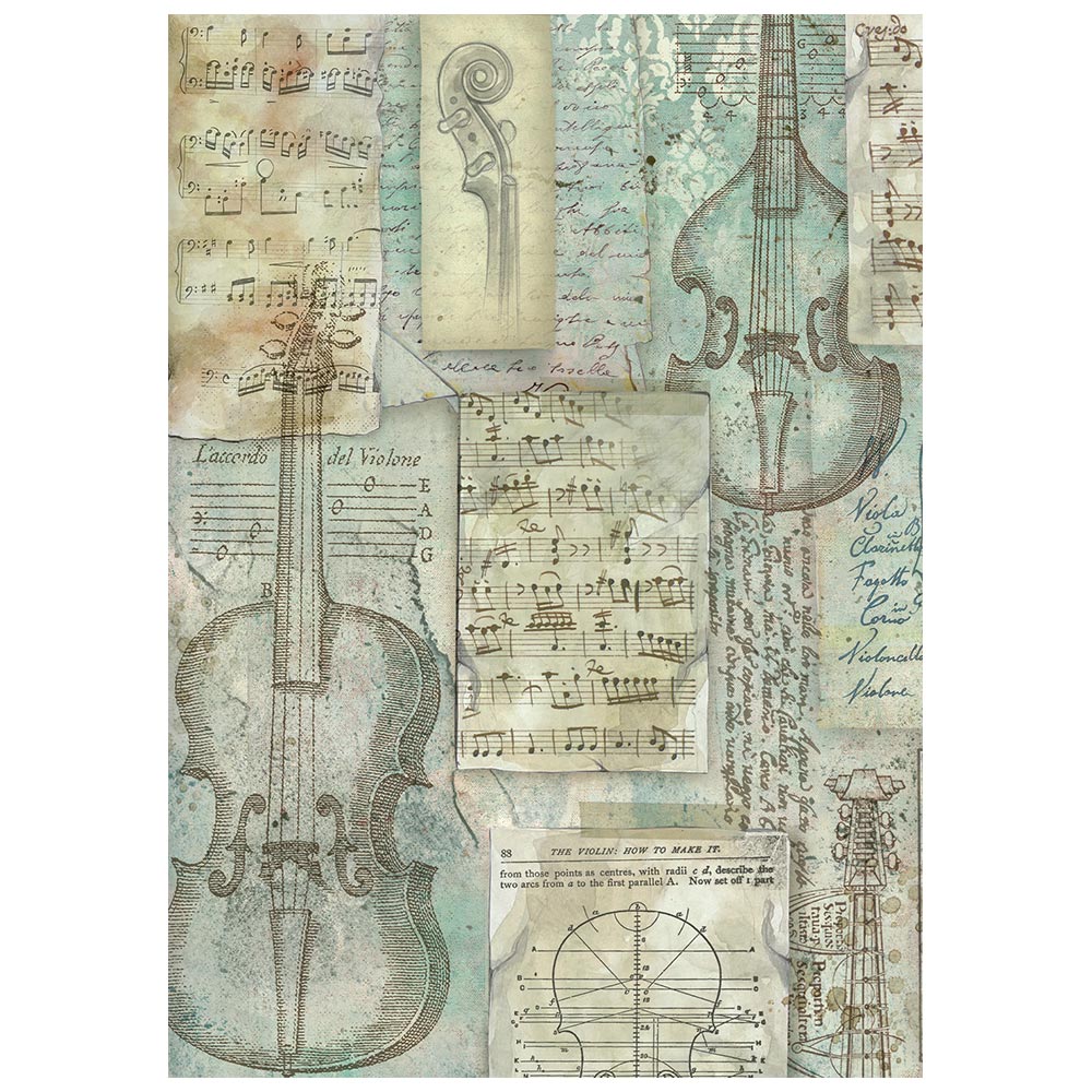 Stamperia SYMPHONY Backgrounds A6 Selection Decoupage Rice Paper 8 sheets #DFSAK6055