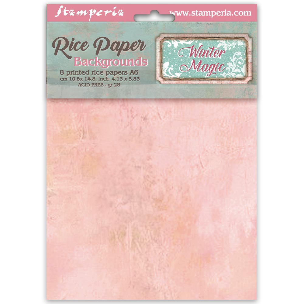 Stamperia WINTER MAGIC Backgrounds A6 Selection Decoupage Rice Paper 8 sheets #DFSAK6056