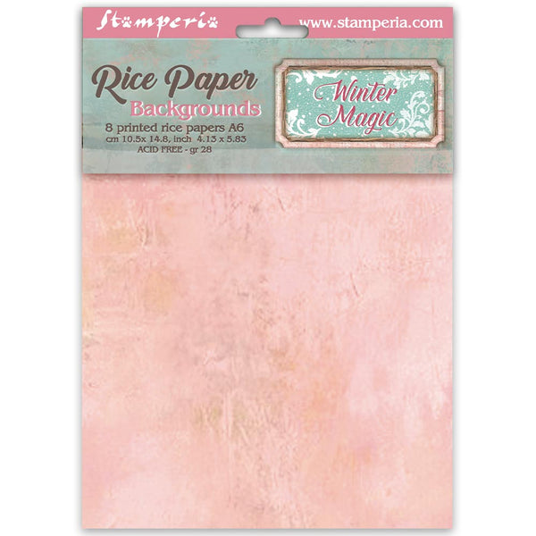 Stamperia WINTER MAGIC Backgrounds A6 Selection Decoupage Rice Paper 8 sheets #DFSAK6056