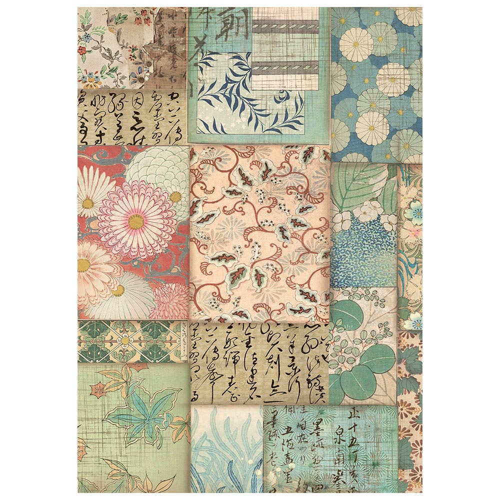 Stamperia ORIENTAL GARDEN Backgrounds A6 Selection Decoupage Rice Paper 8 sheets #DFSAK6057