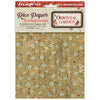 Packaged rice paper backgrounds with floral design and Stamperia branding.