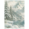 Stamperia WHITE CHRISTMAS A6 BACKGROUNDS Selection Decoupage Rice Paper 8 sheets #DFSAK6059
