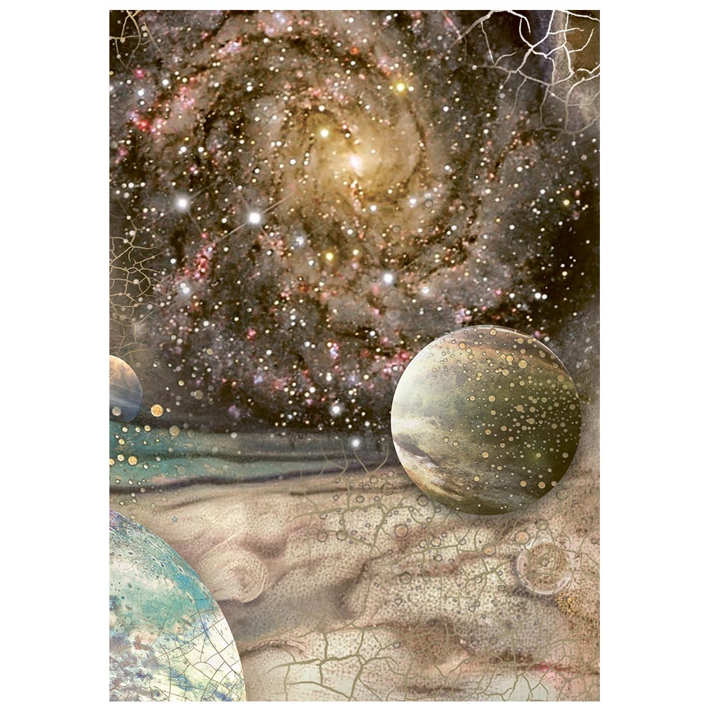 Stamperia COSMOS - A6 BACKGROUNDS Selection Decoupage Rice Paper 8 sheets #DFSAK6060