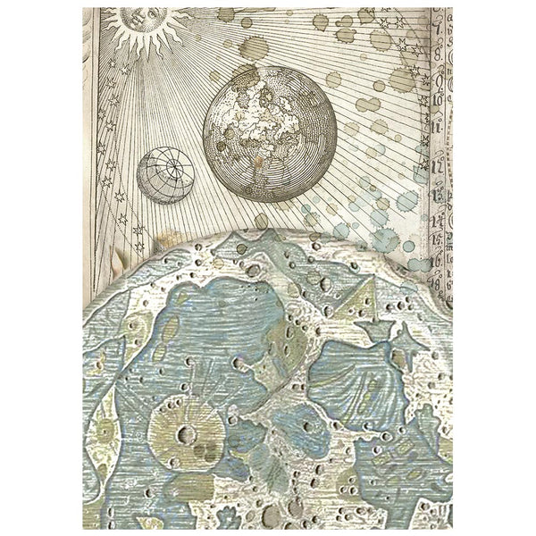 Stamperia COSMOS - A6 BACKGROUNDS Selection Decoupage Rice Paper 8 sheets #DFSAK6060