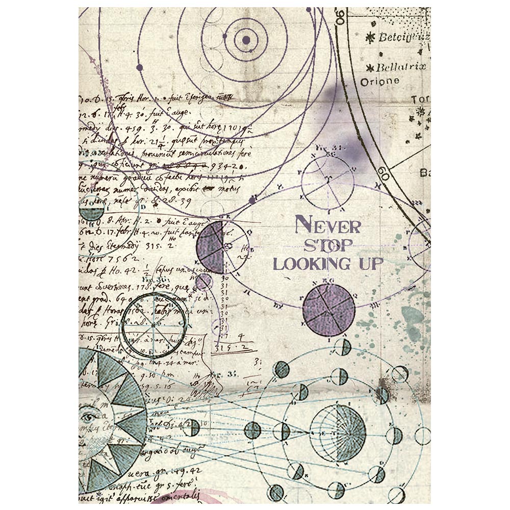 Stamperia COSMOS - A6 BACKGROUNDS Selection Decoupage Rice Paper 8 sheets #DFSAK6060