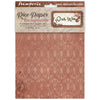 Pack of Stamperia Rice Paper Backgrounds, featuring 8 printed rice papers in a warm terracotta color with a white hand-drawn heart pattern, in a clear plastic sleeve with a decorative header card.