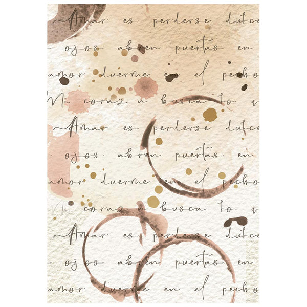 Stamperia FLOWERS and POEMS A6 BACKGROUNDS Selection Decoupage Rice Paper 8 sheets #DFSAK6062
